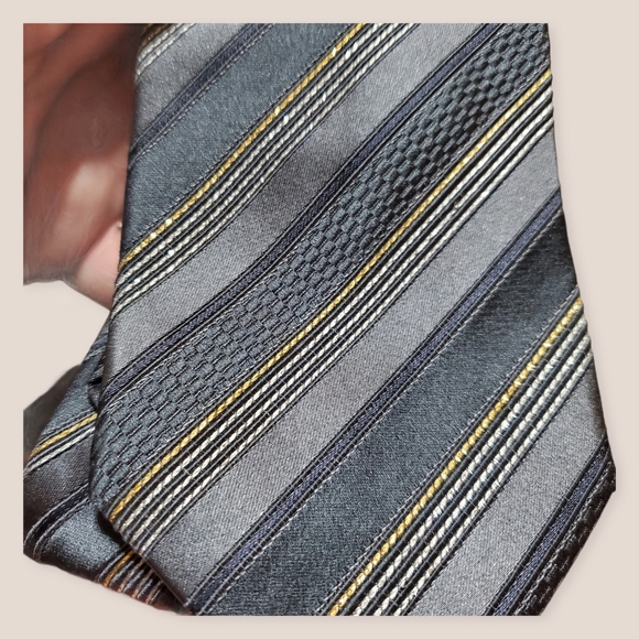 Ermenegildo Zenga Tie Gray Gold Silver - Picture 5 of 7